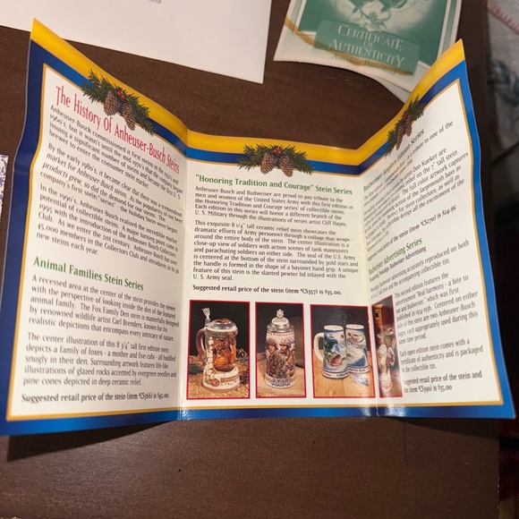 Vintage Budweiser Holiday Stein 2000 - Festive Red and Blue - Picture 13 of 15